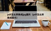 pdf怎么转换成jpg图片（pdf怎么转换成图片）