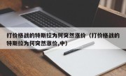 打价格战的特斯拉为何突然涨价（打价格战的特斯拉为何突然涨价,中）