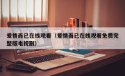 爱情而已在线观看（爱情而已在线观看免费完整版电视剧）
