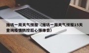 潍坊一周天气预报（潍坊一周天气预报15天查询疫情防控后心得体会）