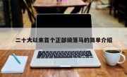 二十大以来首个正部级落马的简单介绍