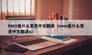 EMO是什么意思中文翻译（emo是什么意思中文翻译v）