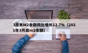 3月末M2余额同比增长12.7%（2021年3月底m2余额）