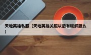 天地英雄私服（天地英雄关服以后有破解版么）