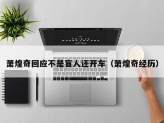 萧煌奇回应不是盲人还开车（萧煌奇经历）
