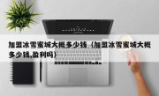 加盟冰雪蜜城大概多少钱（加盟冰雪蜜城大概多少钱,盈利吗）