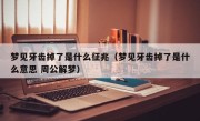 梦见牙齿掉了是什么征兆（梦见牙齿掉了是什么意思 周公解梦）