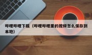 哔哩哔哩下载（哔哩哔哩里的视频怎么保存到本地）