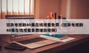 狂飙电视剧40集在线观看免费（狂飙电视剧40集在线观看免费播放视频）