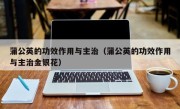 蒲公英的功效作用与主治（蒲公英的功效作用与主治金银花）