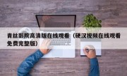 青丝影院高清版在线观看（硬汉视频在线观看免费完整版）