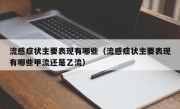 流感症状主要表现有哪些（流感症状主要表现有哪些甲流还是乙流）